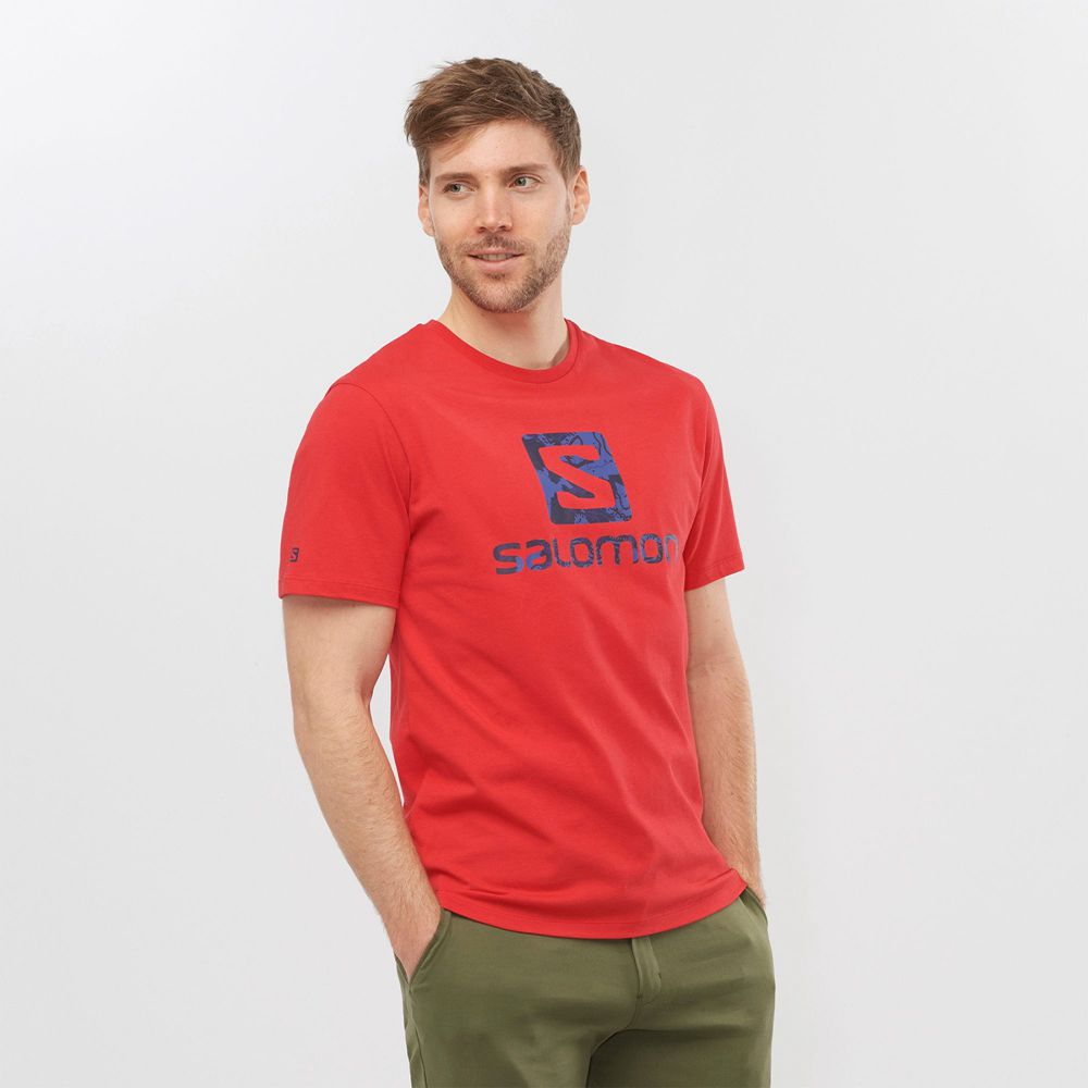 T-Shirts Salomon Homme Rouge - Salomon OUTLIFE LOGO - France (5798-YDGRW)